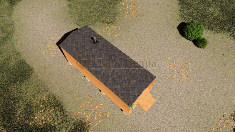 Каркасная баня «Барн» из кедра 6х2,2 метра