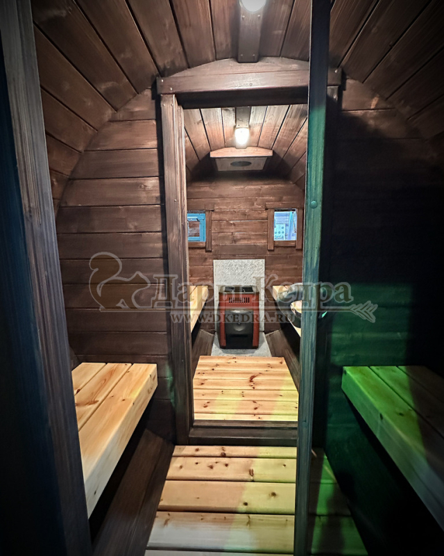 Баня-бочка круглая из кедра 3 метра